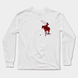 Roping the World ,Cowboy on horse 1 Long Sleeve T-Shirt